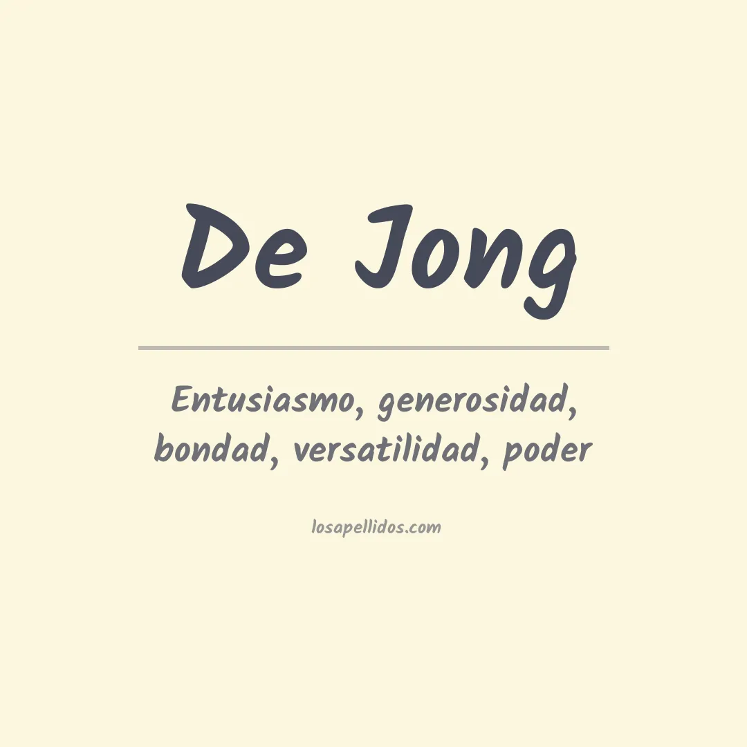Apellido De jong