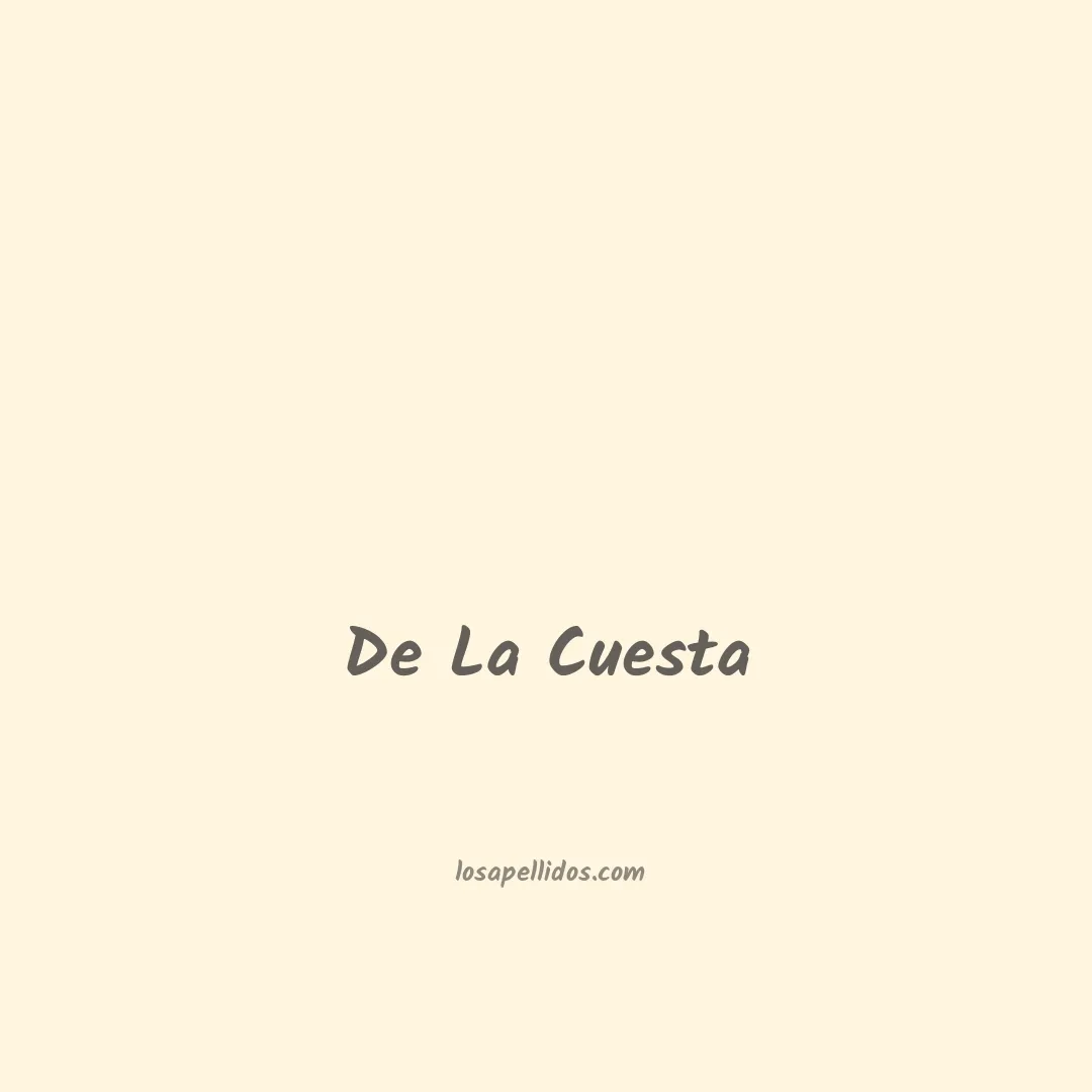 De la cuesta en chino