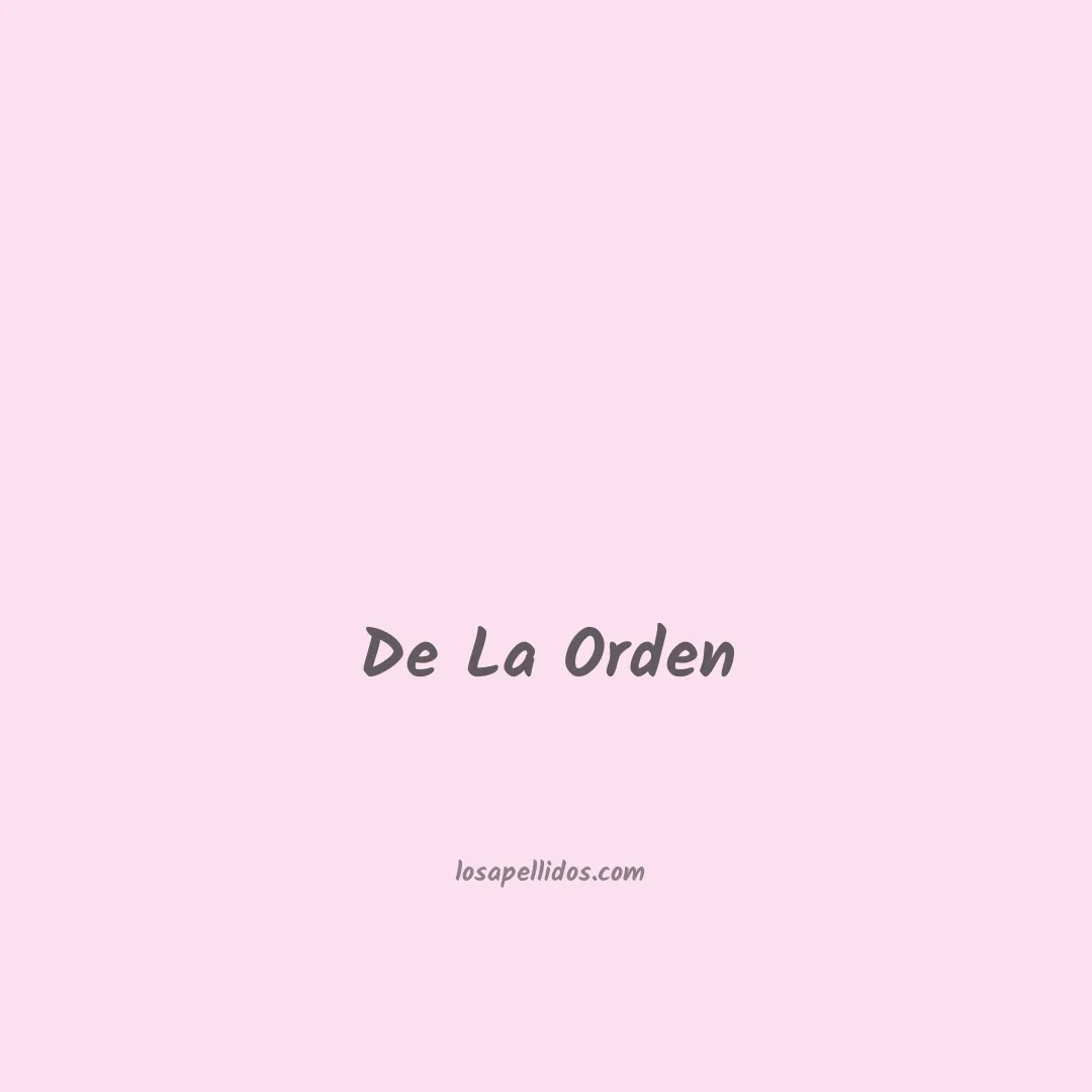 De la orden en chino