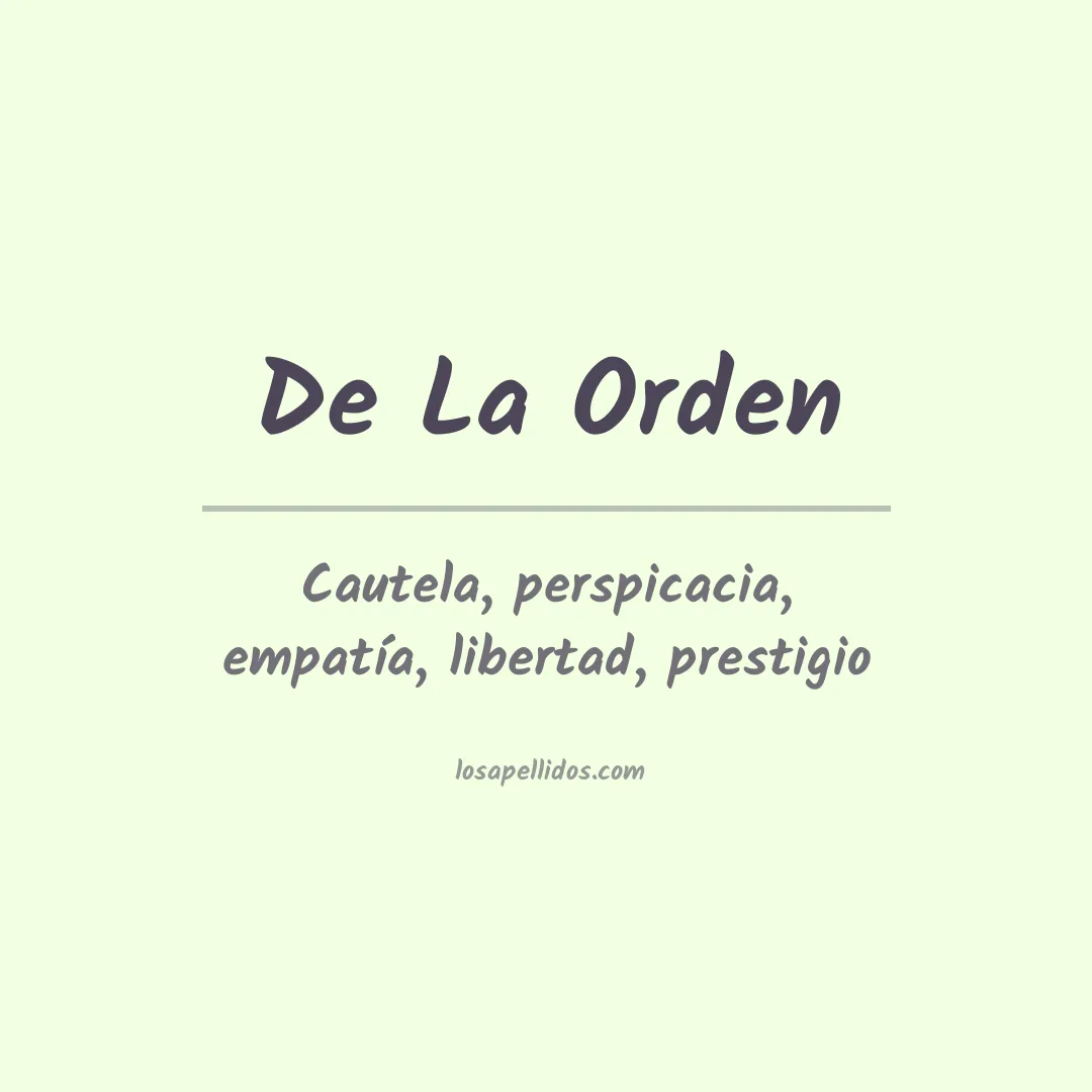 Apellido De la orden