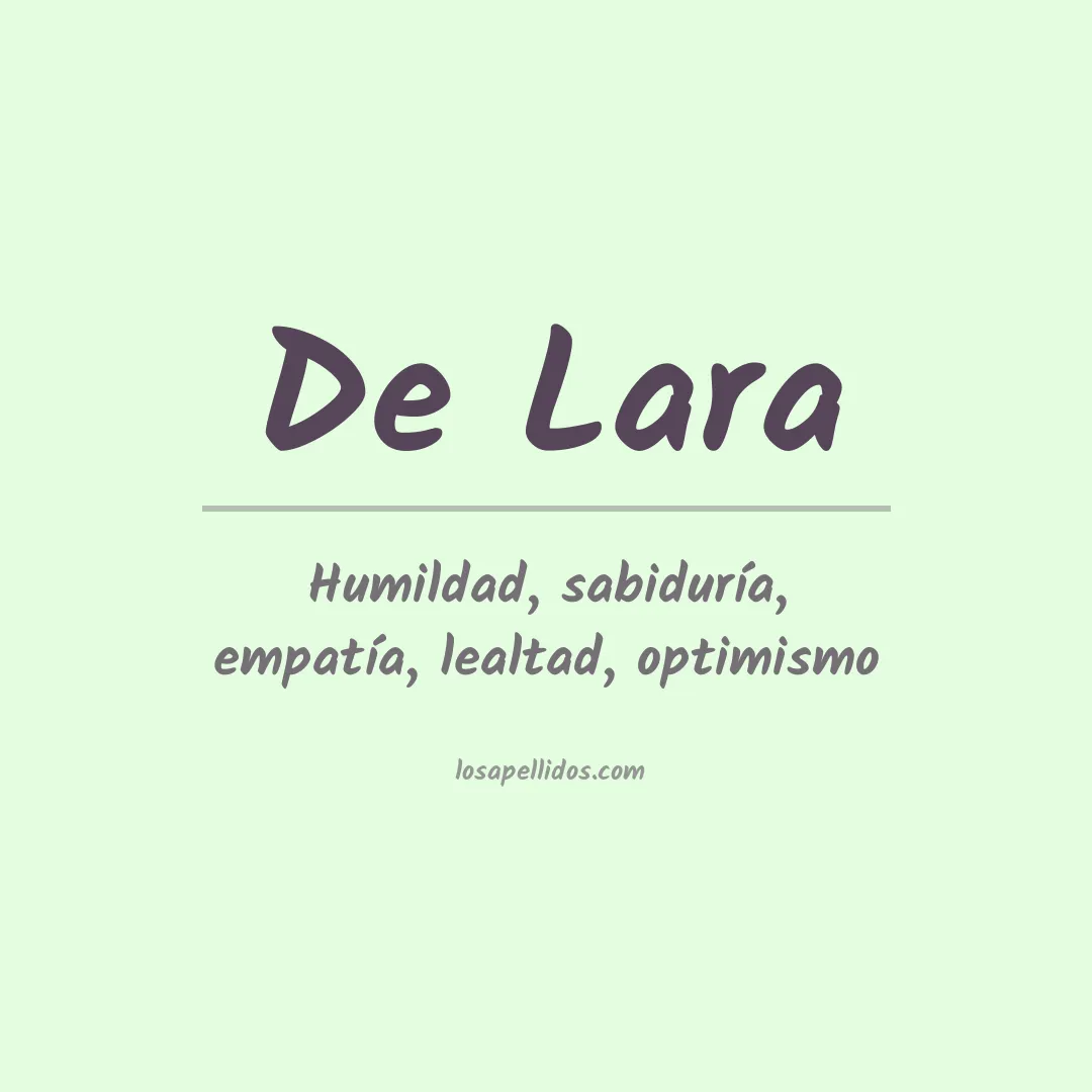 Significado del Apellido De lara