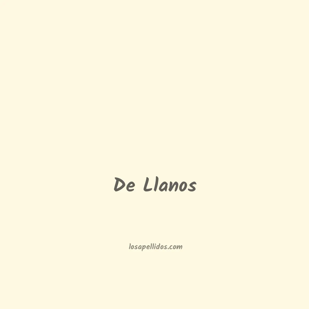De llanos en chino