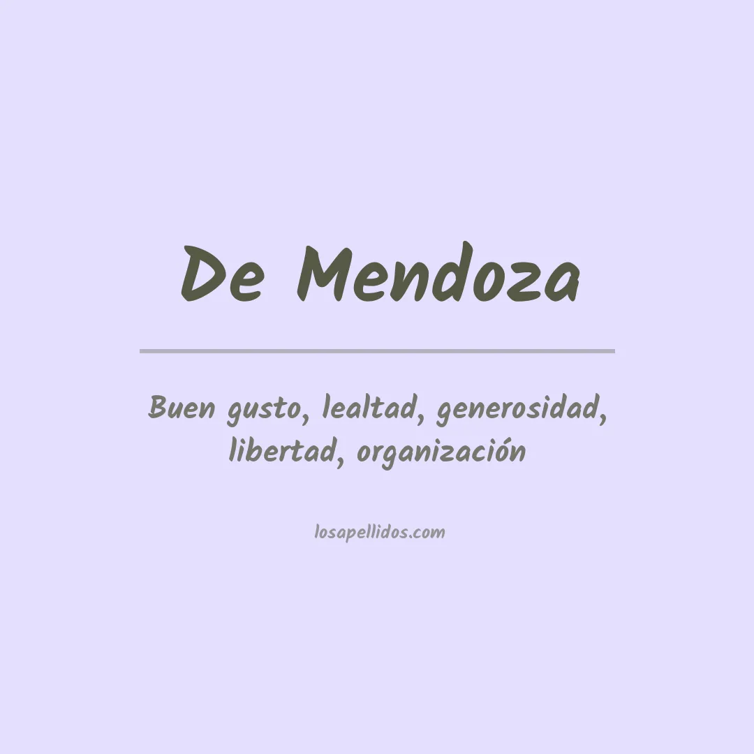 Significado del Apellido De mendoza