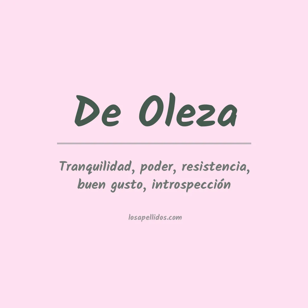 Significado del Apellido De oleza