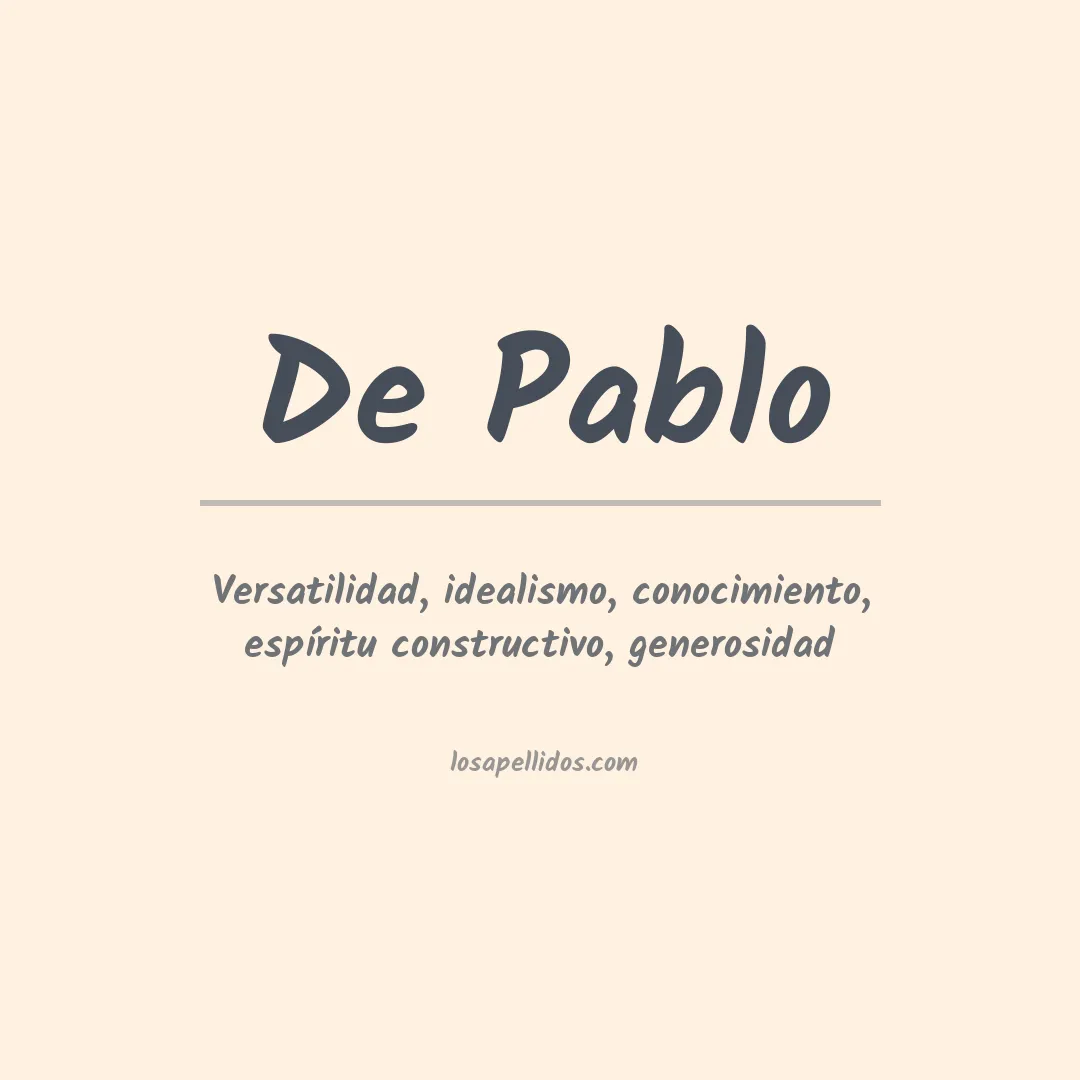 Apellido De pablo