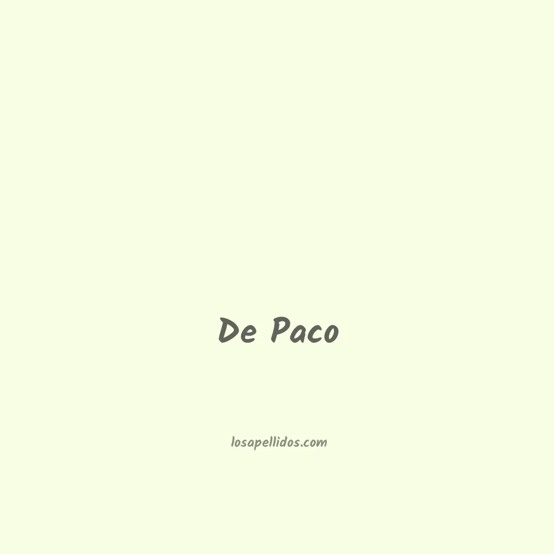 De paco en chino