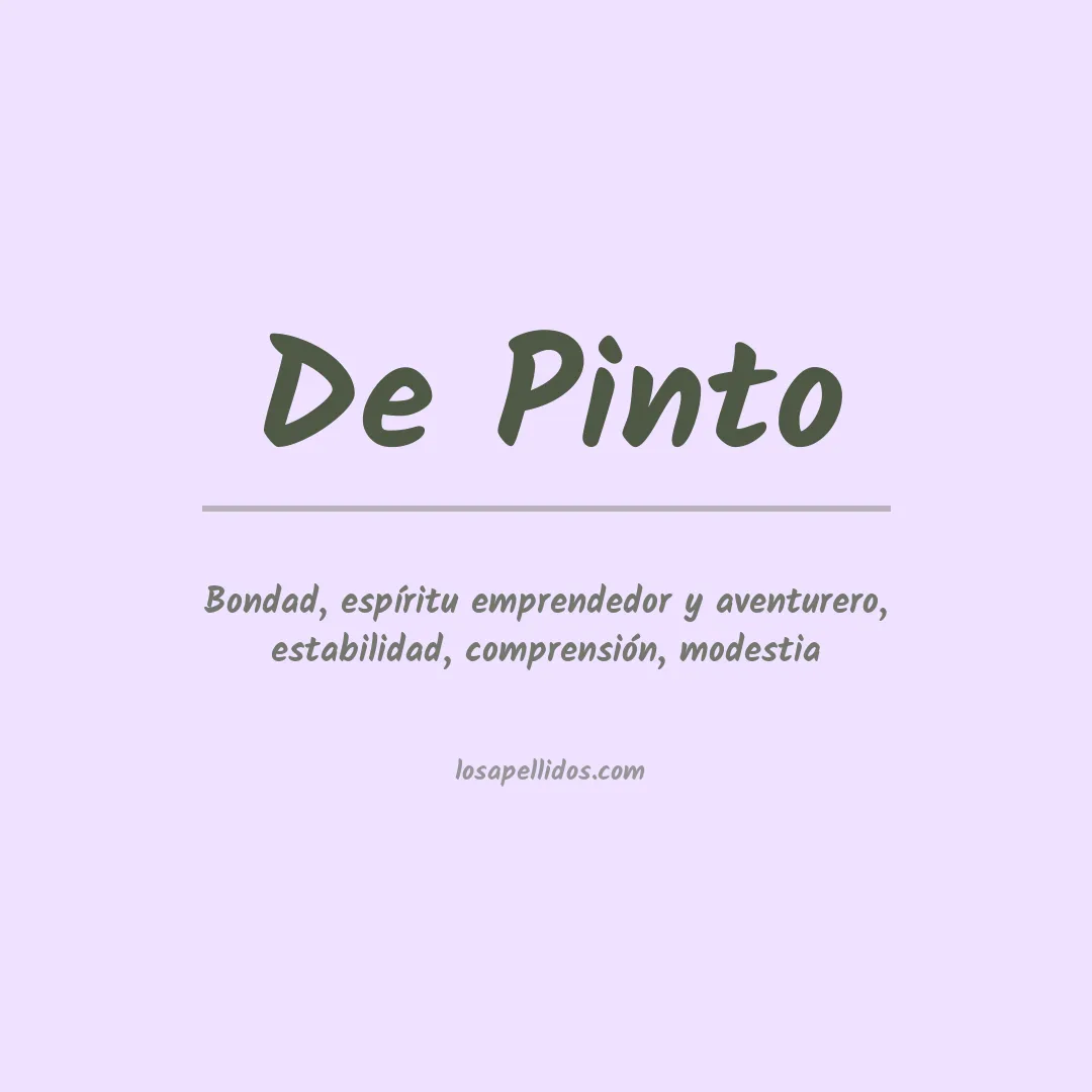 Significado del Apellido De pinto
