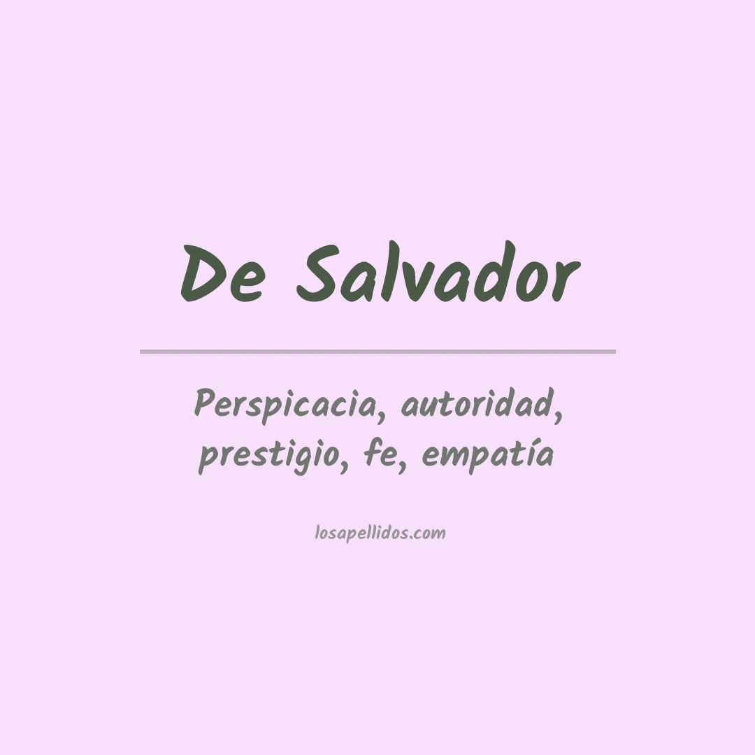 Apellido De salvador