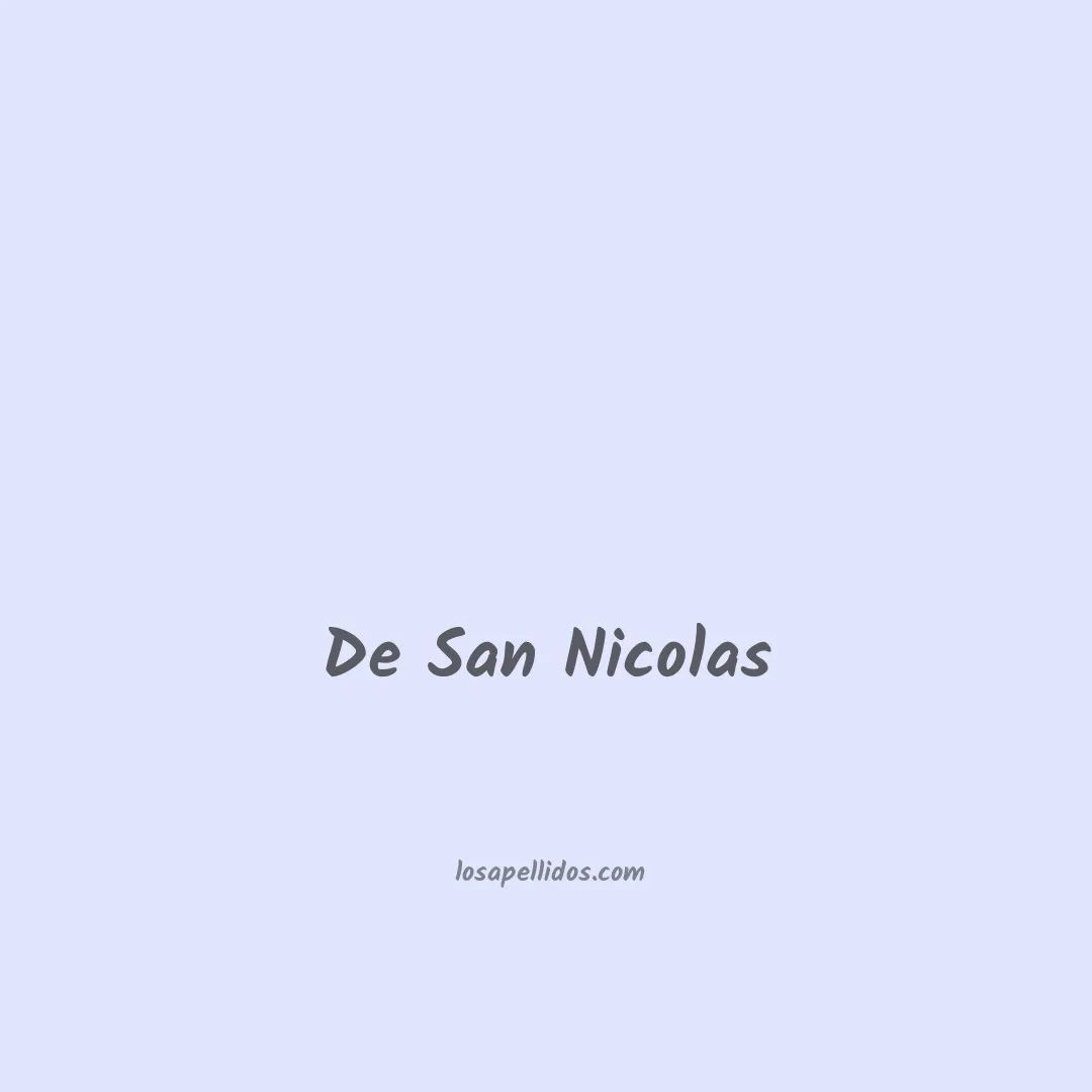 De san nicolas en chino