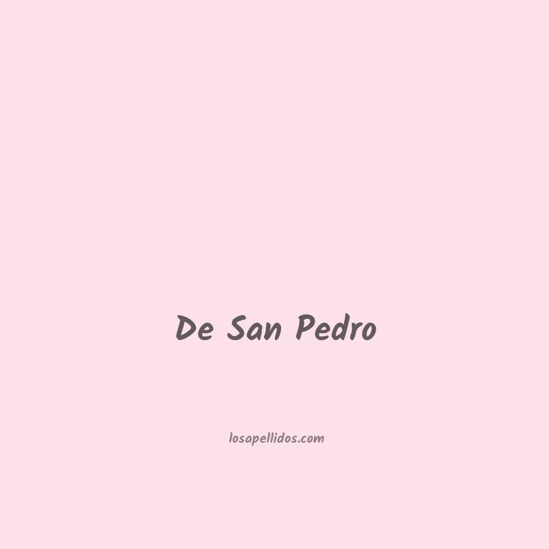 De san pedro en chino