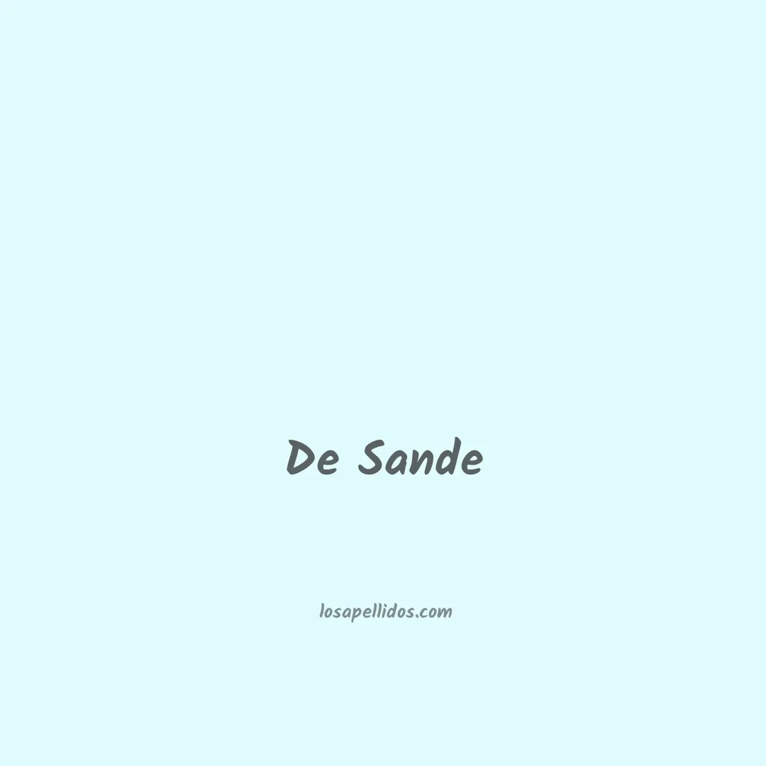 De sande en chino