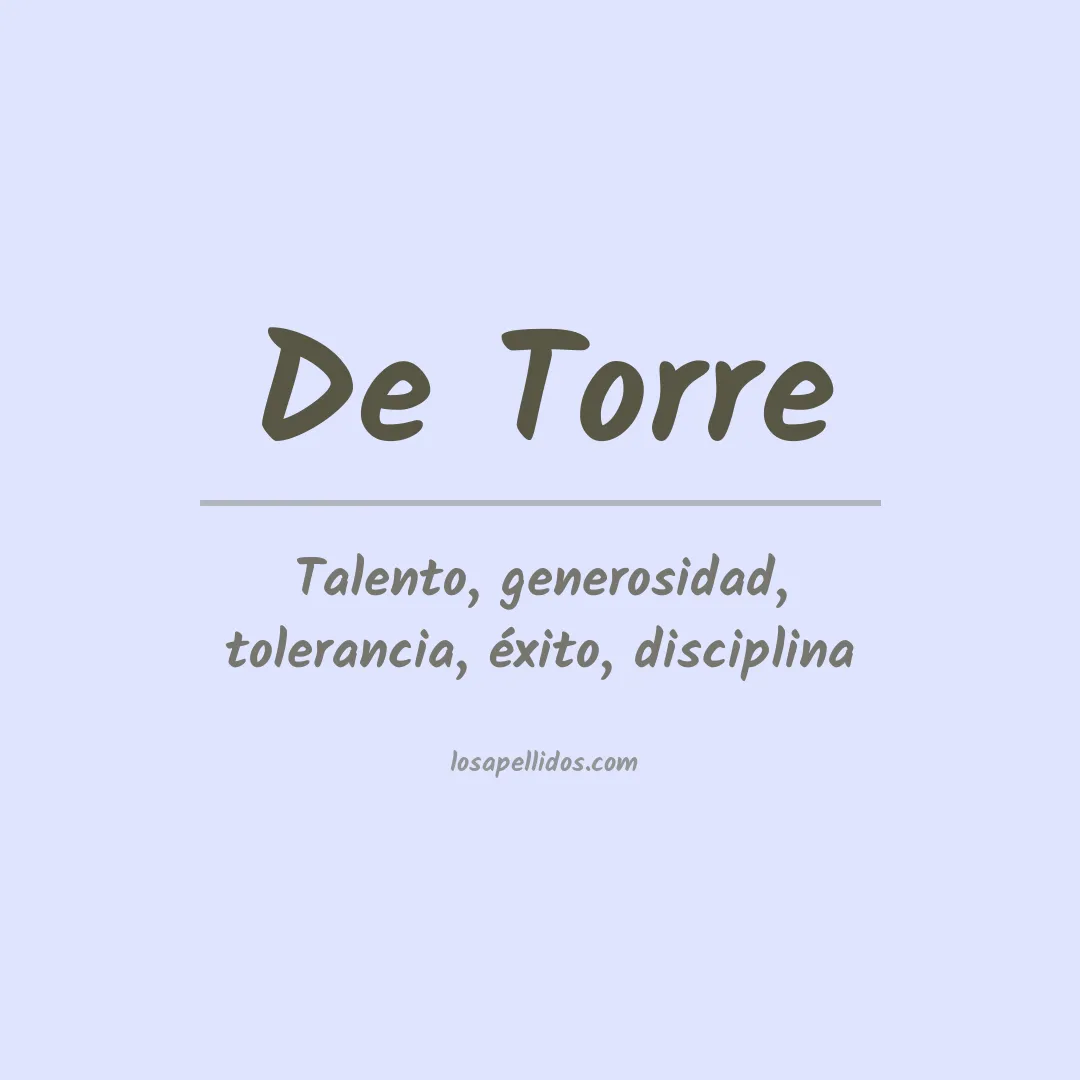 Significado del Apellido De torre