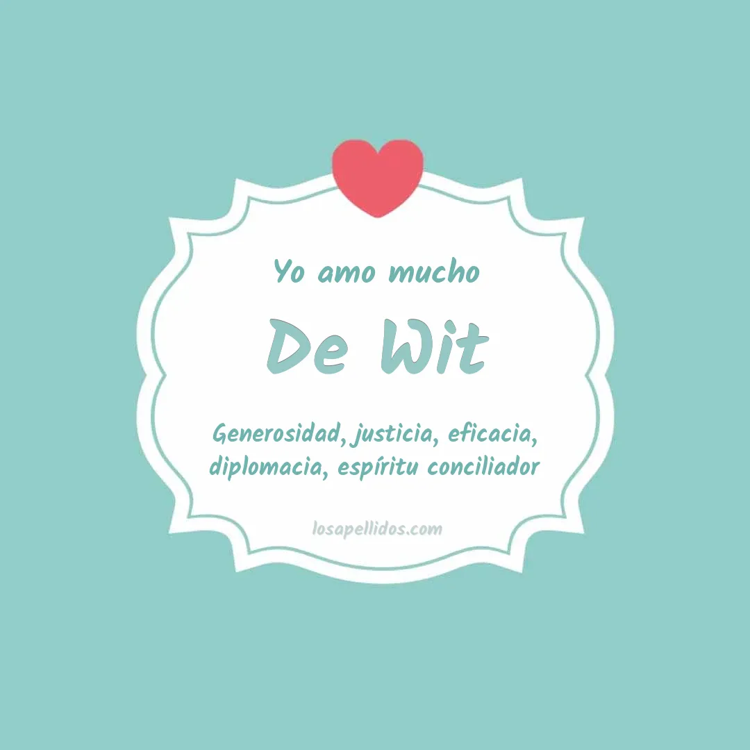 Yo amo mucho De wit