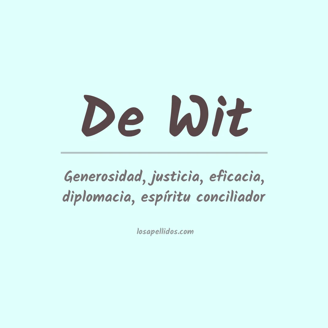 Apellido De wit