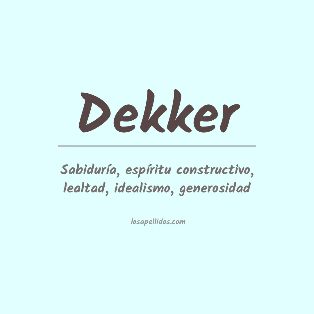 Apellido Dekker