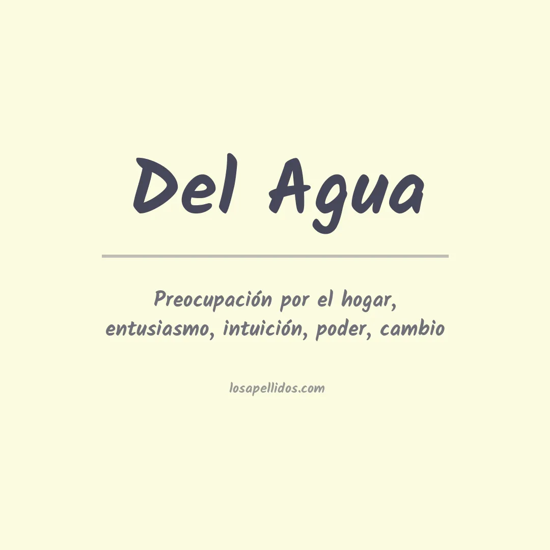 Apellido Del agua