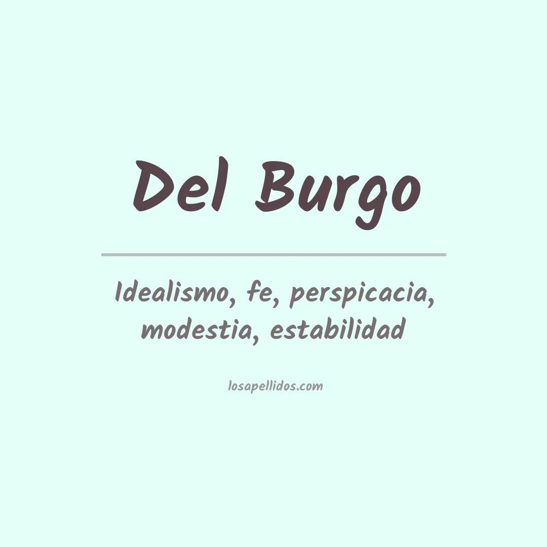 Significado del Apellido Del burgo