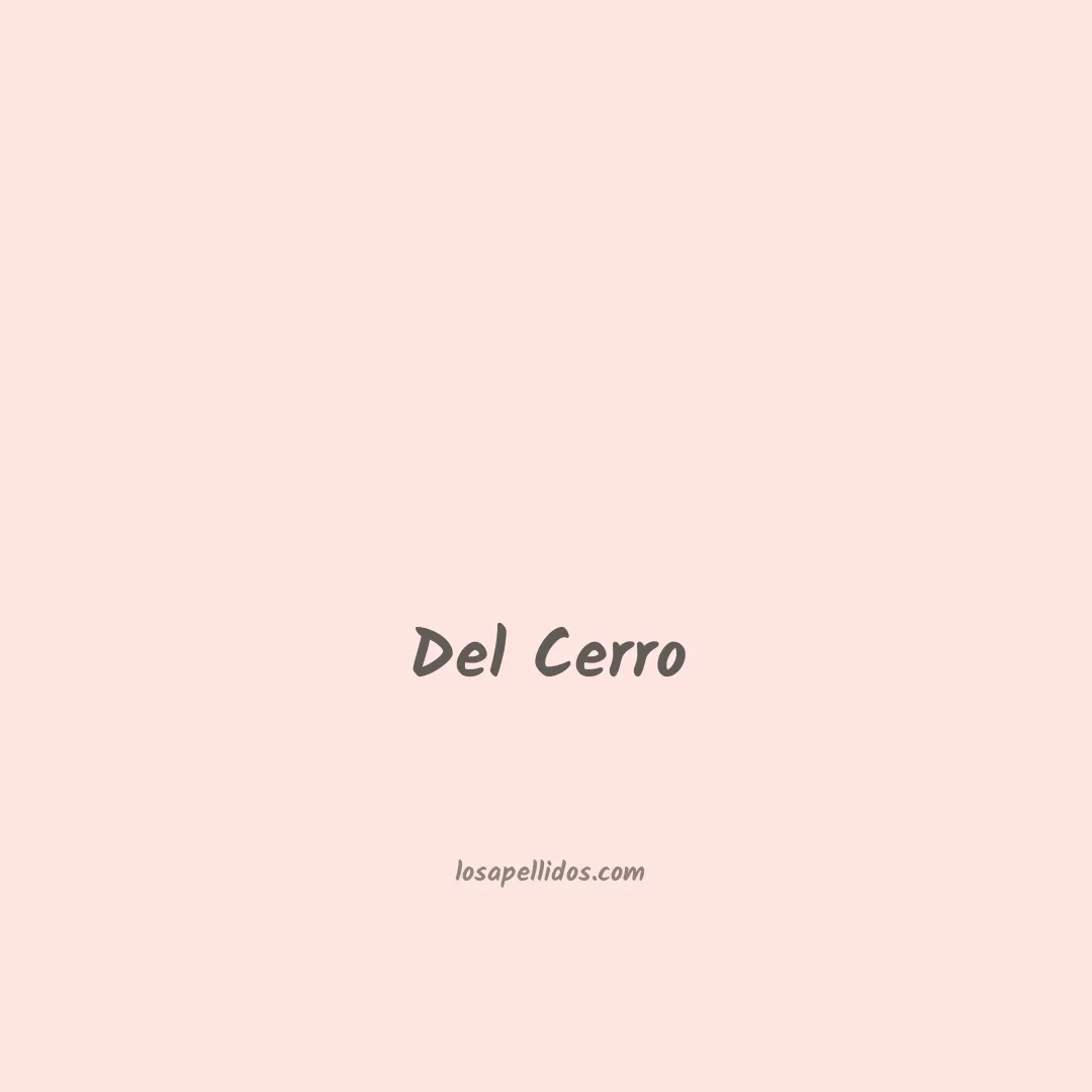 Del cerro en chino