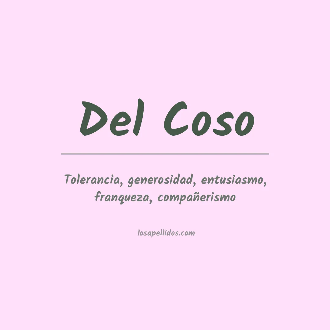 Significado del Apellido Del coso