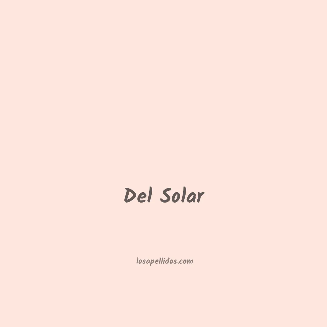 Del solar en chino
