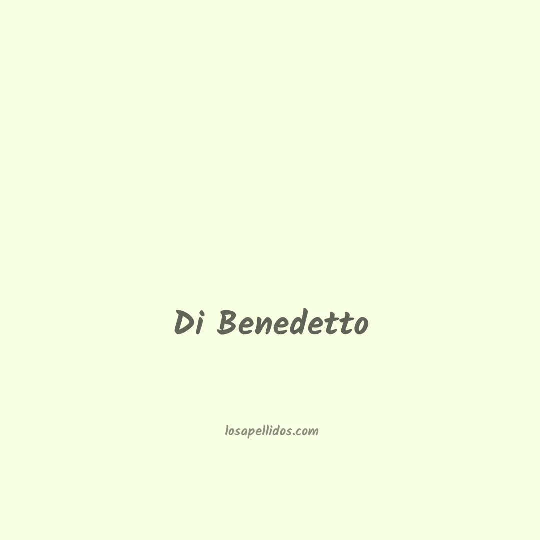 Di benedetto en chino