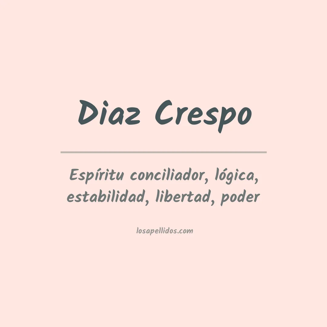 Significado del Apellido Diaz crespo