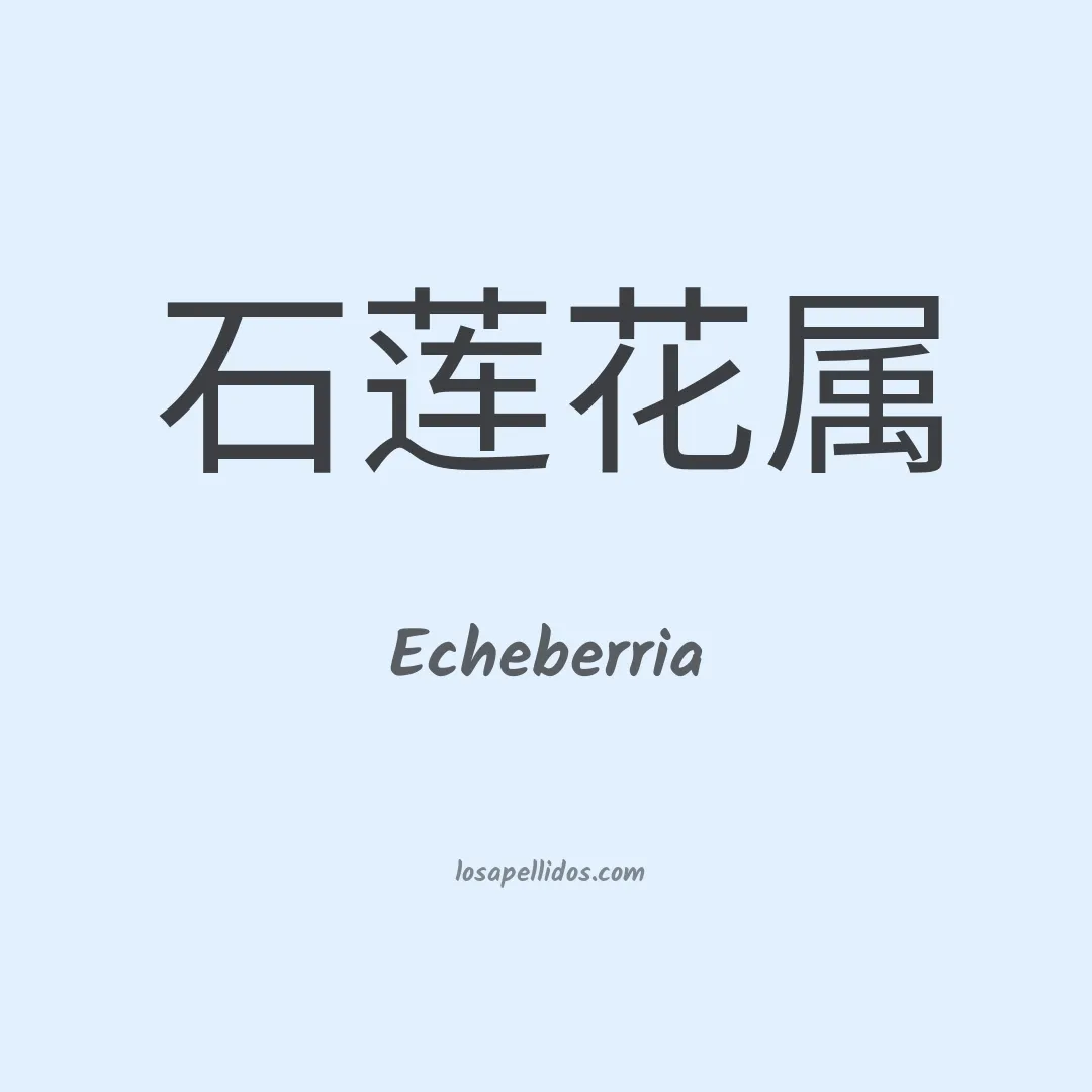 Echeberria en chino
