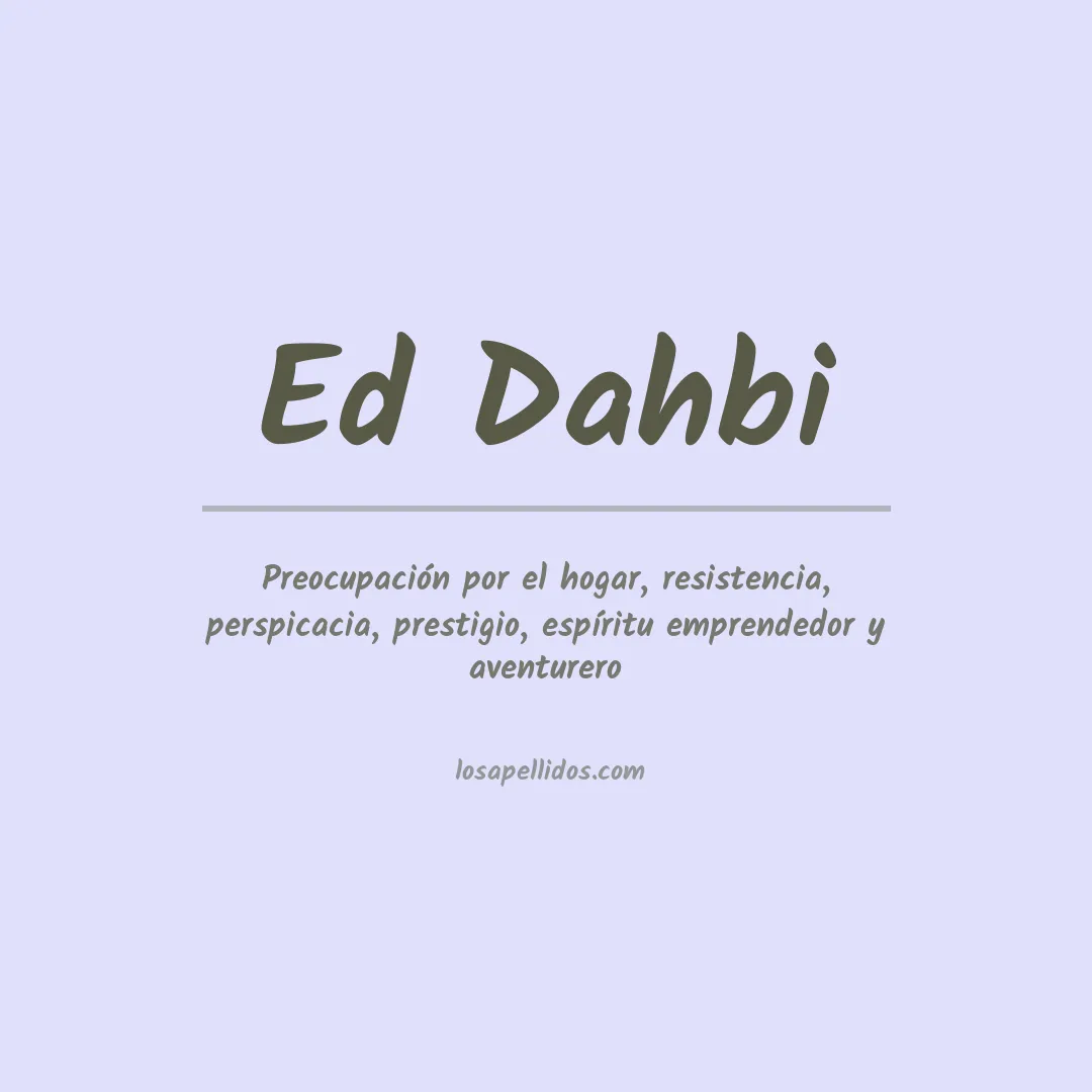 Apellido Ed dahbi