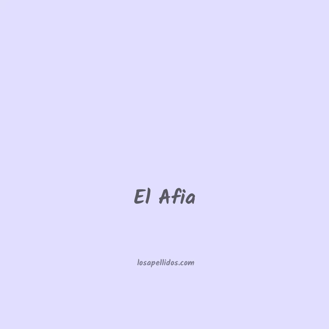 El afia en chino