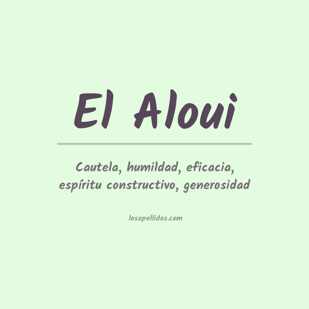 Significado del Apellido El aloui