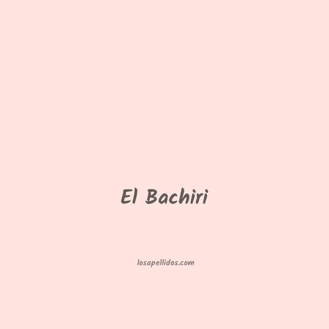 El bachiri en chino