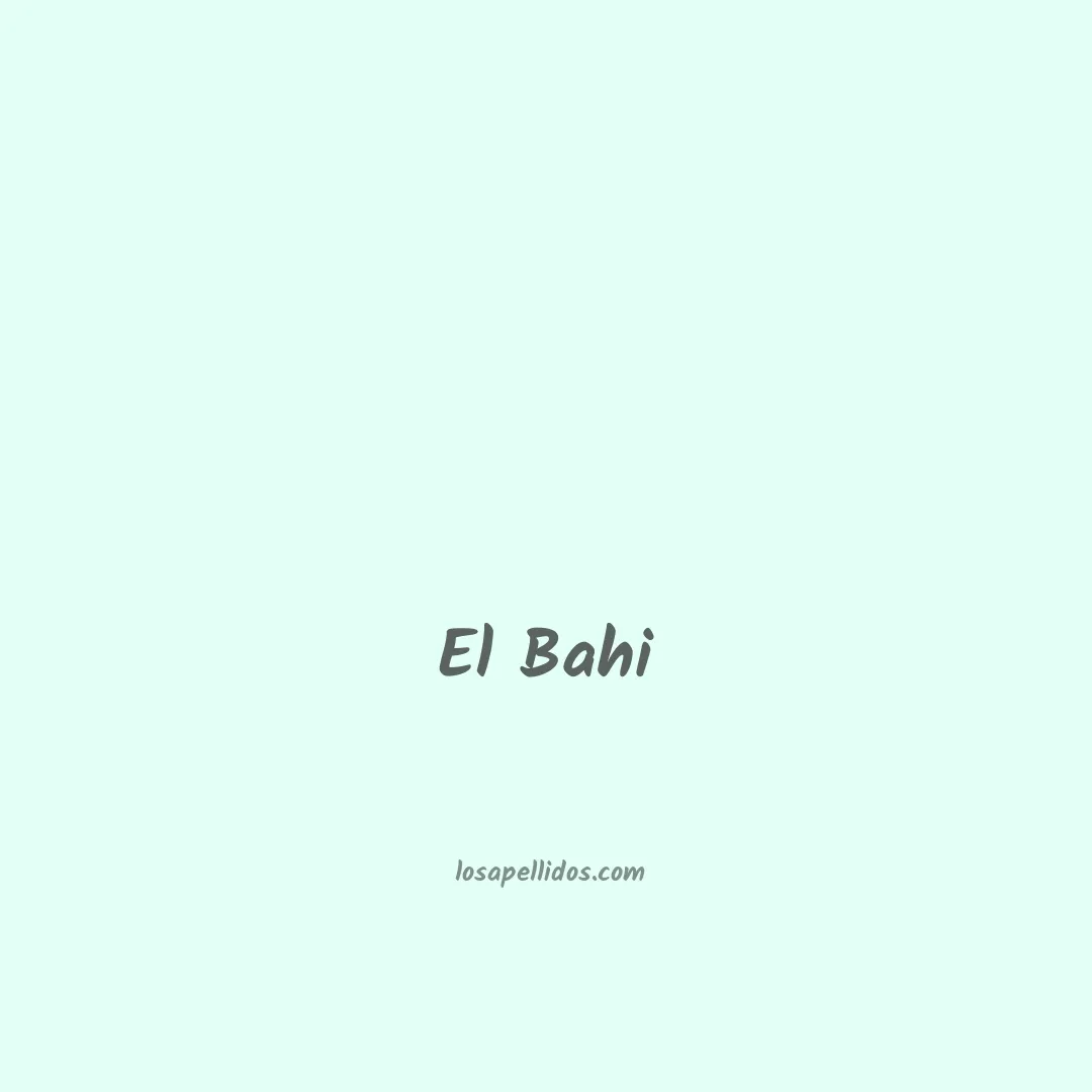 El bahi en chino