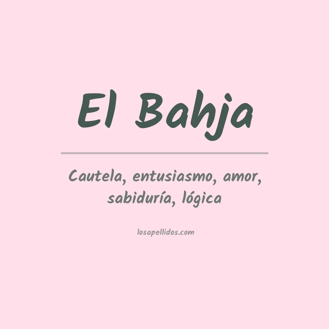 Apellido El bahja
