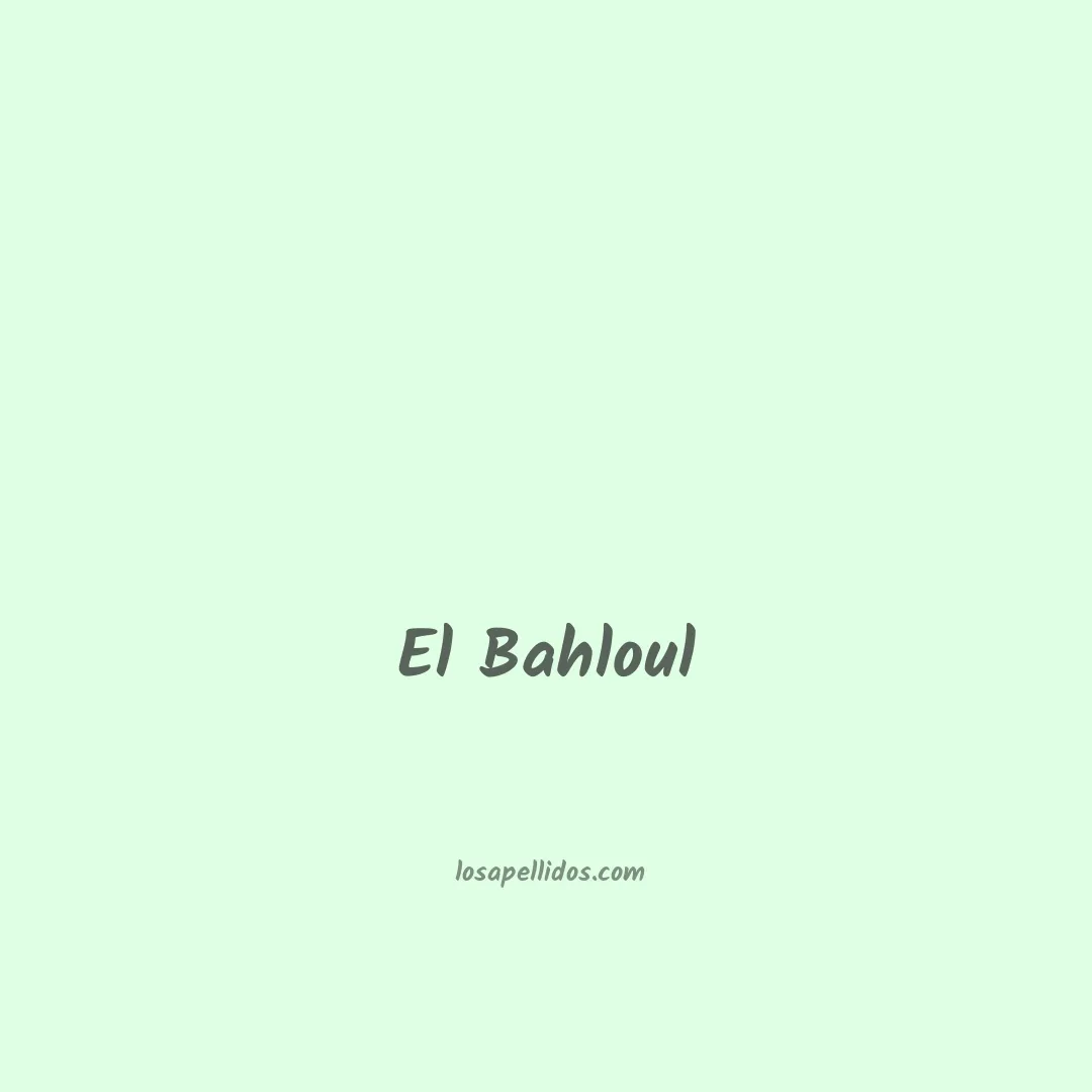 El bahloul en chino