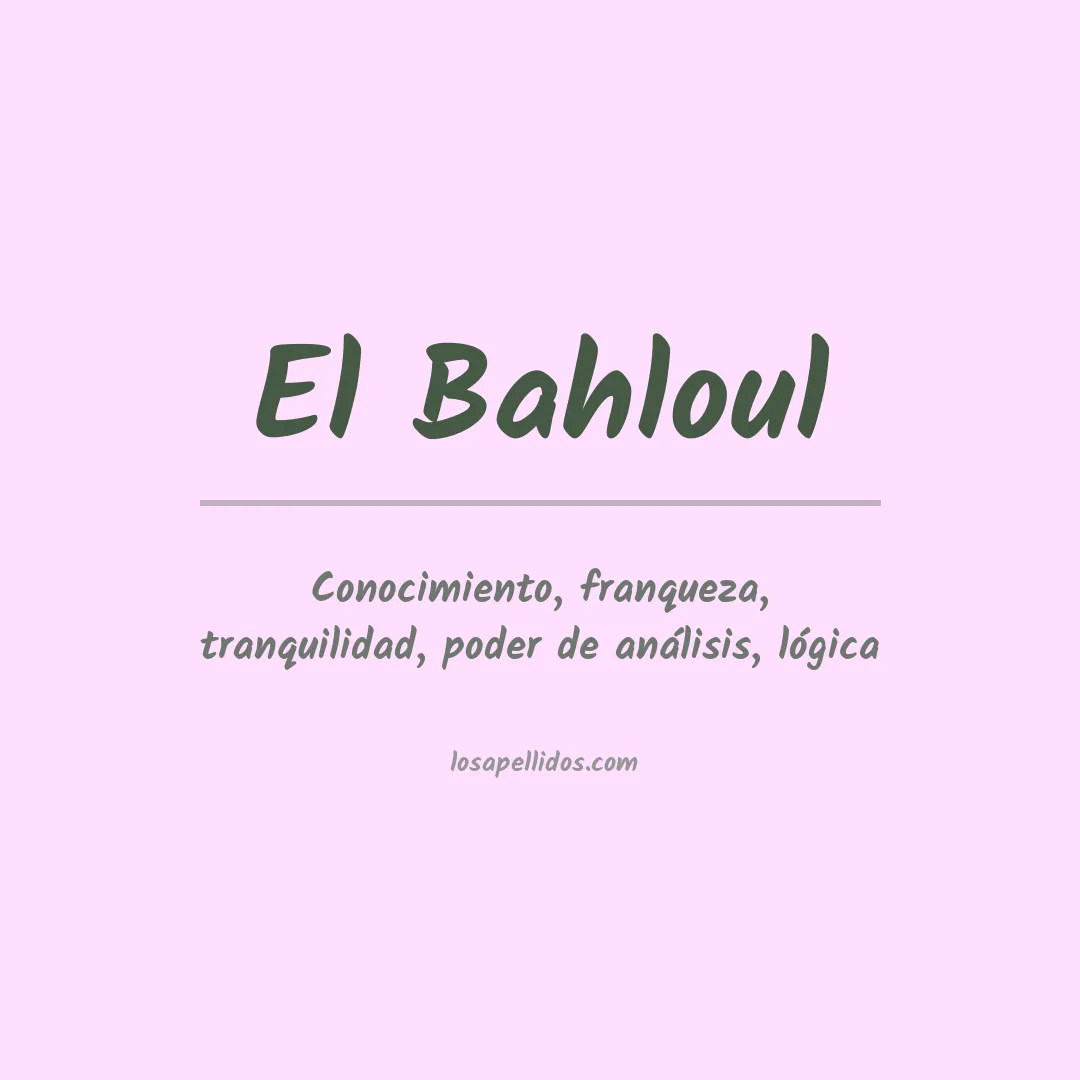 Apellido El bahloul