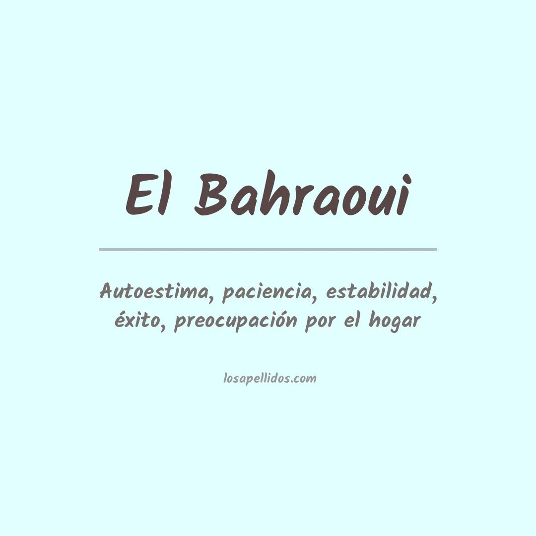 Apellido El bahraoui