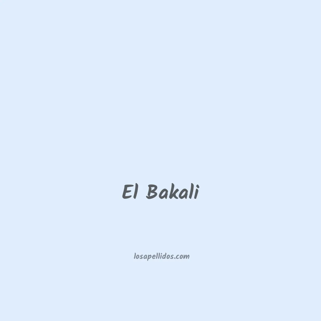 El bakali en chino