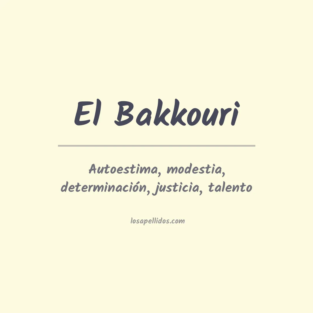 Apellido El bakkouri