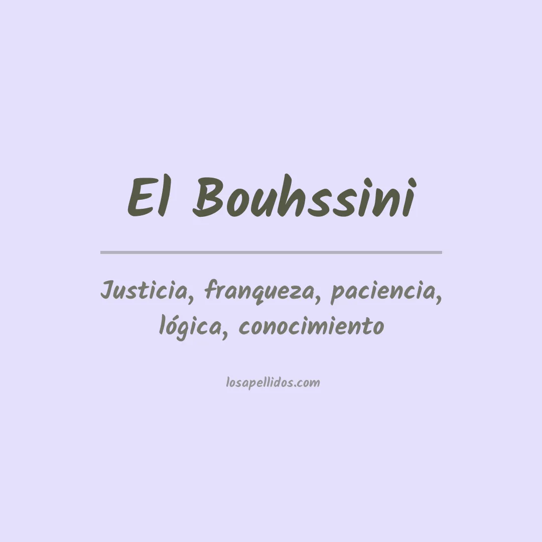 Apellido El bouhssini
