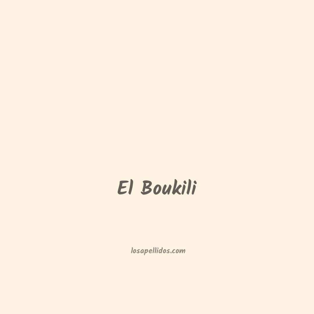 El boukili en chino