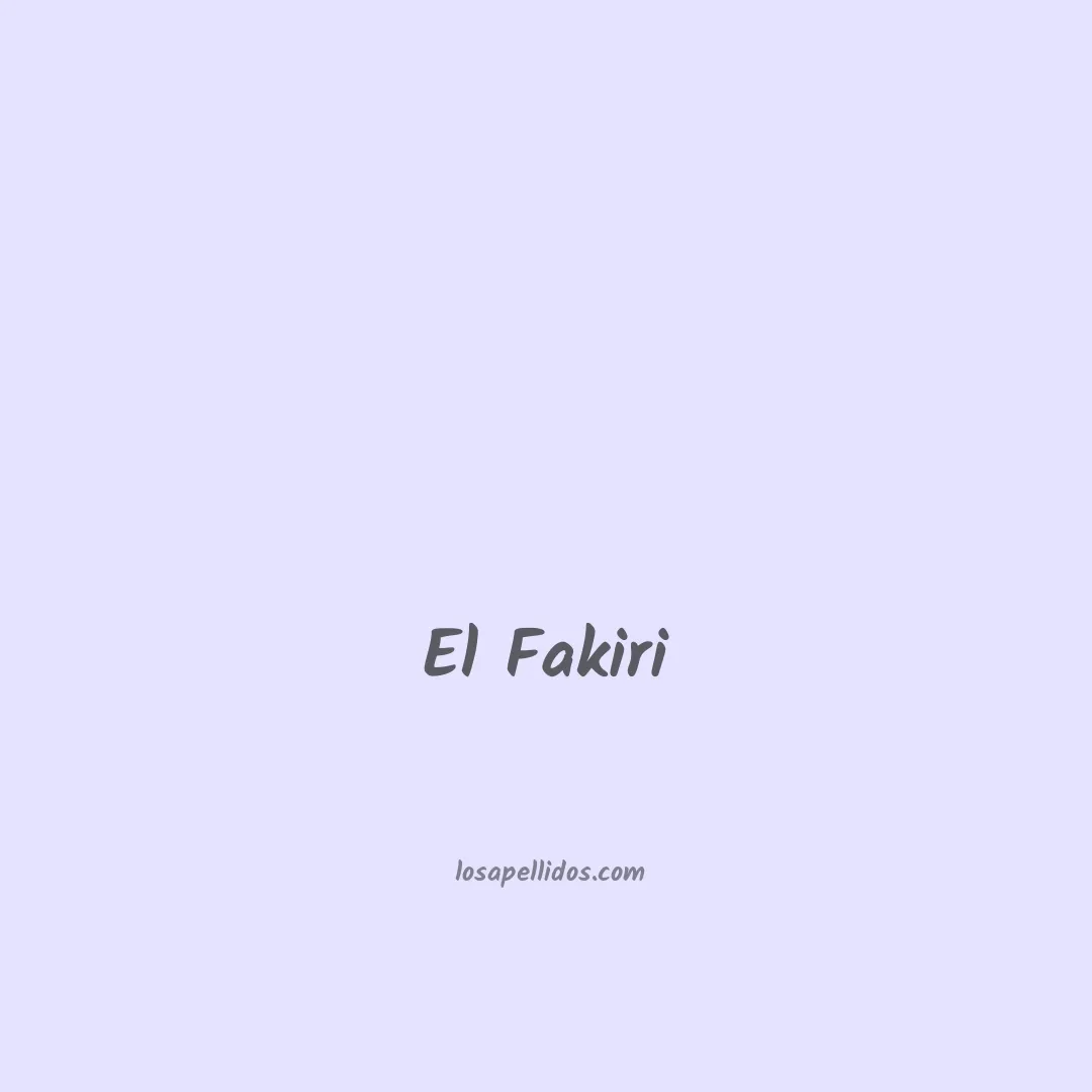 El fakiri en chino