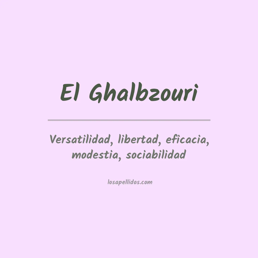 Apellido El ghalbzouri