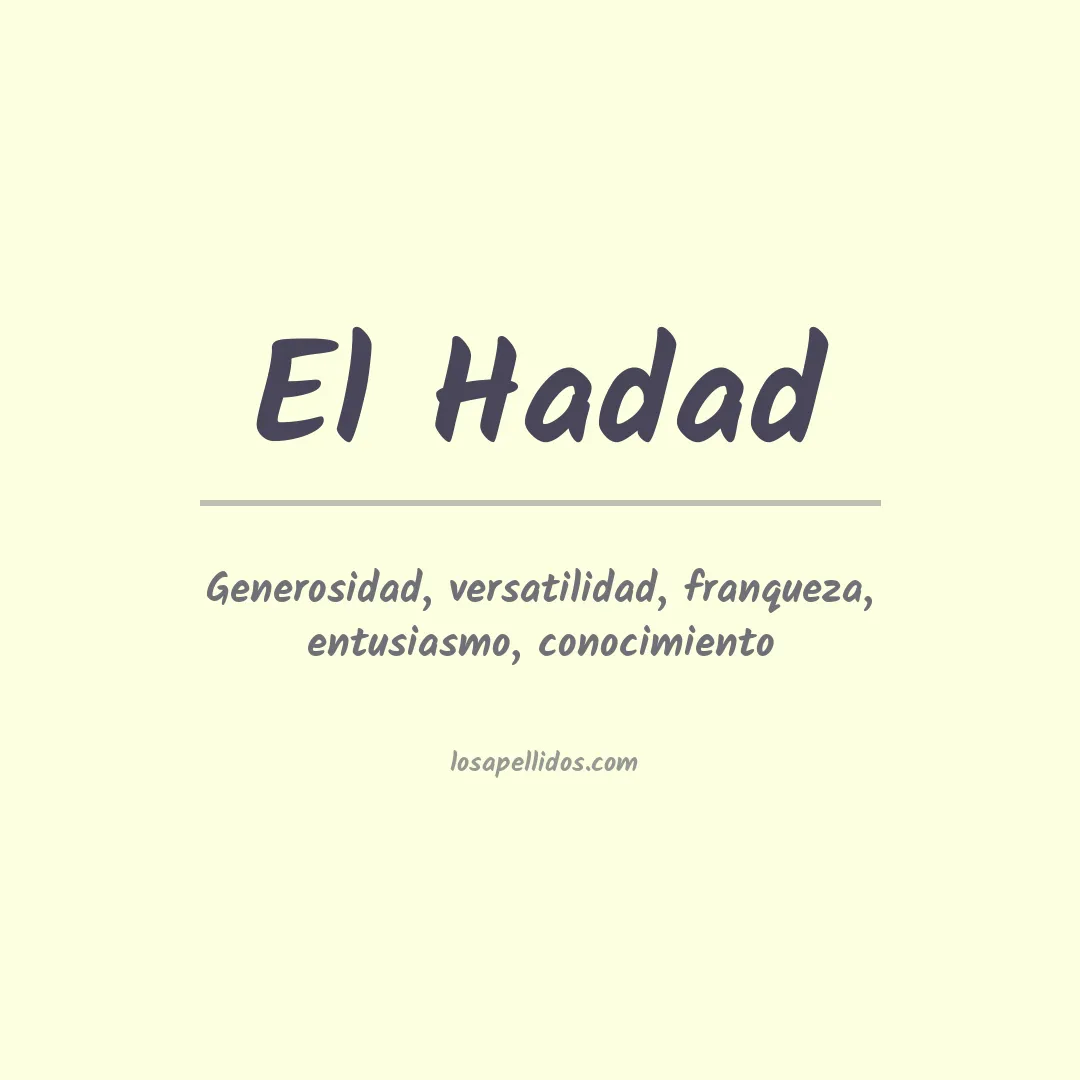 Significado del Apellido El hadad