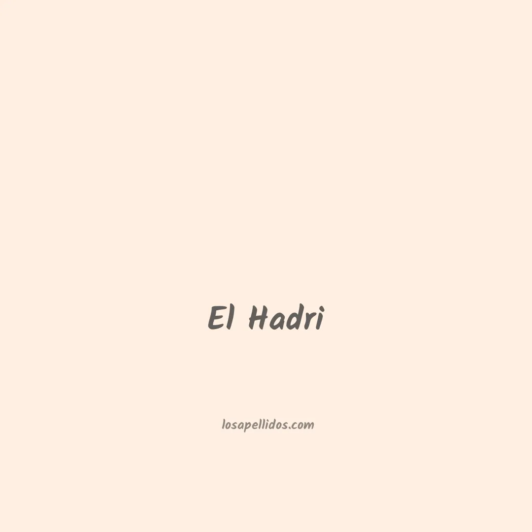El hadri en chino