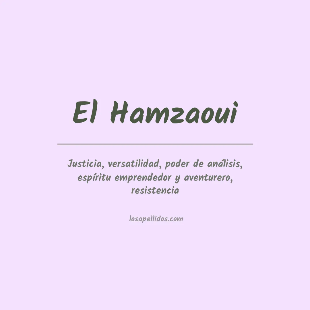 Significado del Apellido El hamzaoui