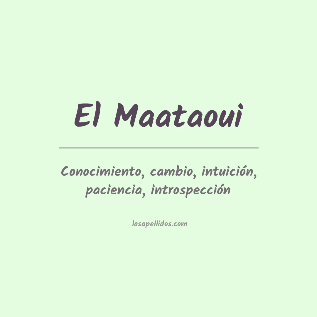 Apellido El maataoui