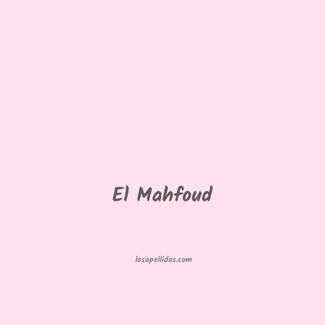 El mahfoud en chino