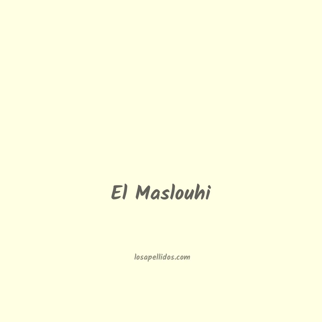 El maslouhi en chino
