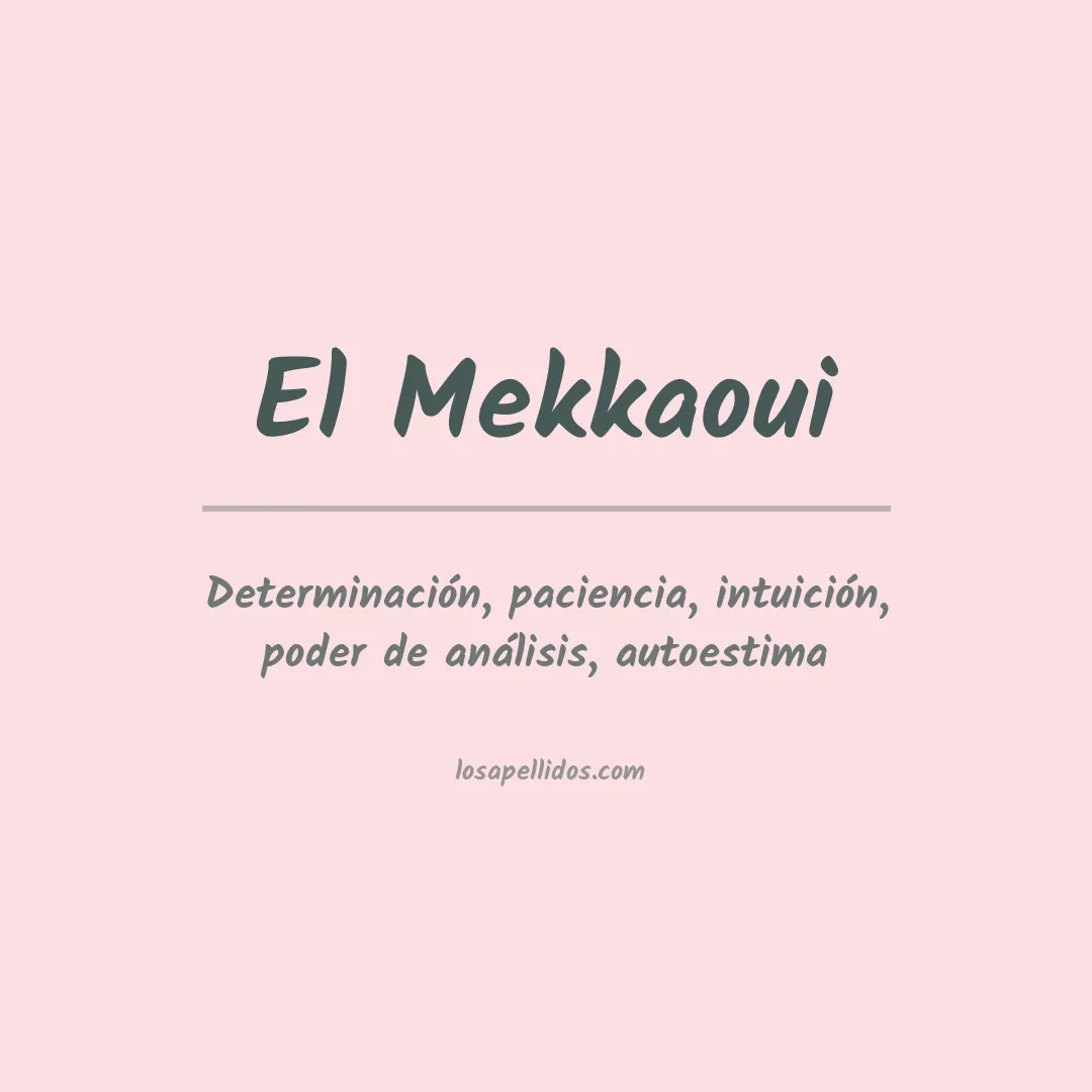 Apellido El mekkaoui