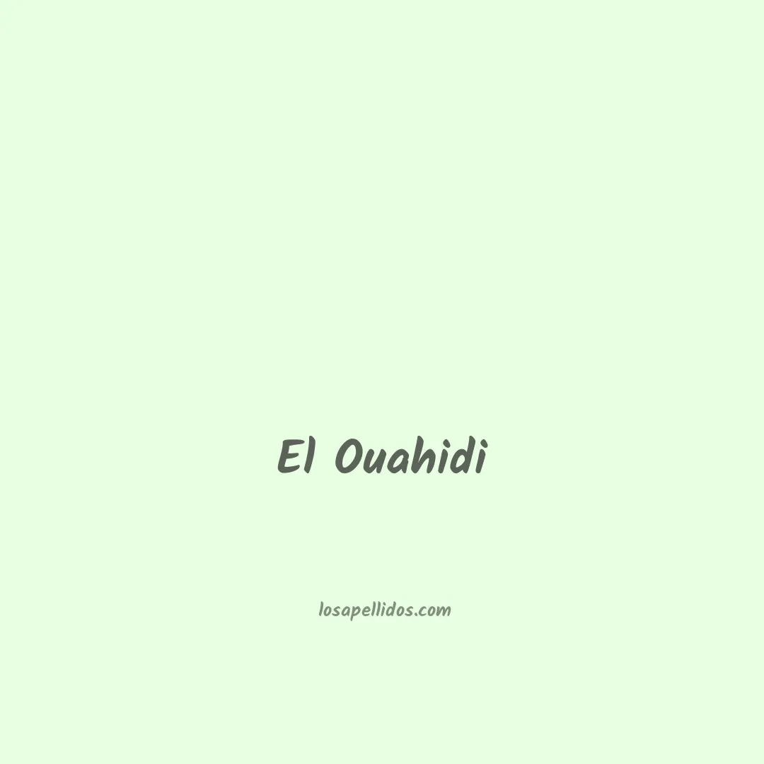 El ouahidi en chino